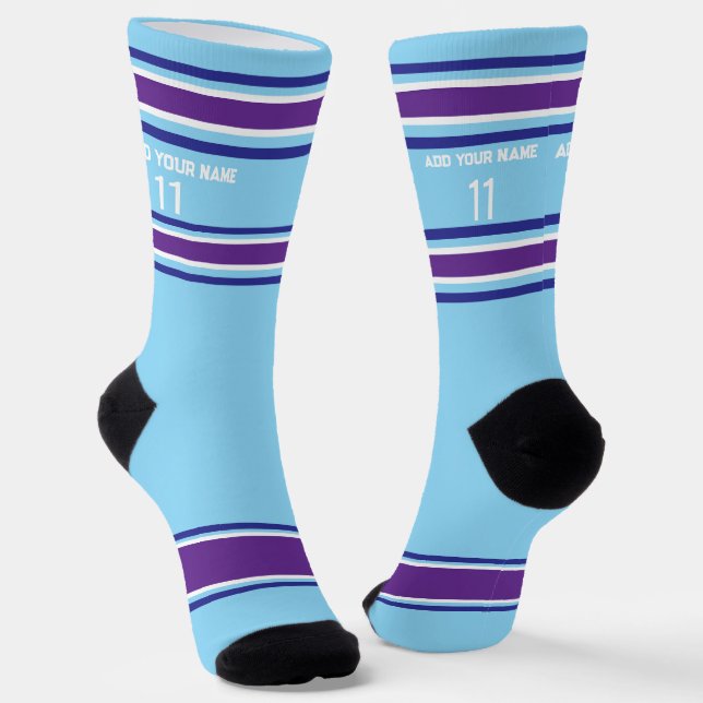 Indego and purple Sport Jersey - Name Number Socks (Angled)