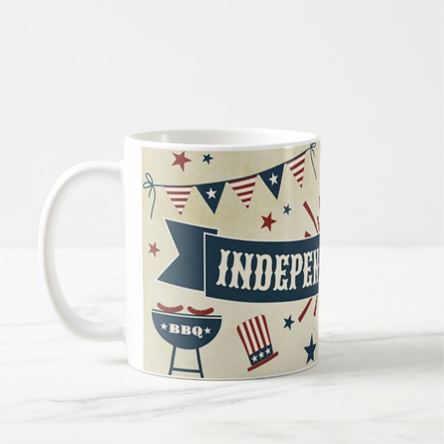 Independence 4th of July patriotic USA mug (Left)