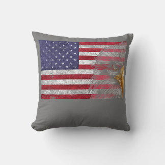 Independence 4th of July Sketch Eagle Patriotic Throw Pillow