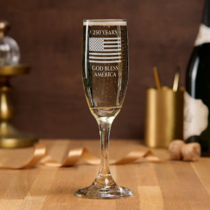 Independence celebration 250 years American flag Champagne Flute