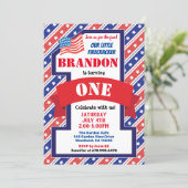 Independence Day 1st First Birthday Boy or Girl Invitation (Standing Front)