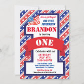 Independence Day 1st First Birthday Boy or Girl Invitation (Front)