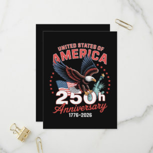 Independence Day 250th Anniversary USA Patriotic  Invitation Postcard