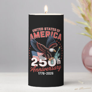 Independence Day 250th Anniversary USA Patriotic Pillar Candle