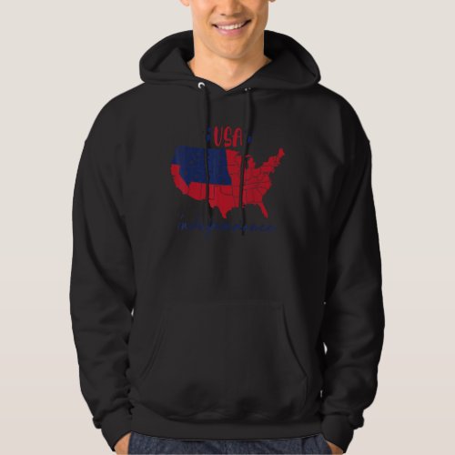 Independence Day 4th Of July American Map Usa Flag Hoodie