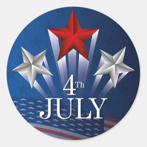 Independence Day 4th of July Classic Round Sticker