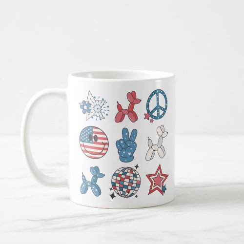 Independence Day 4th Of July Groovy Coffee Mug
