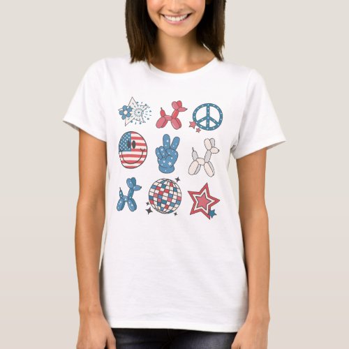 Independence Day 4th Of July Groovy T_Shirt