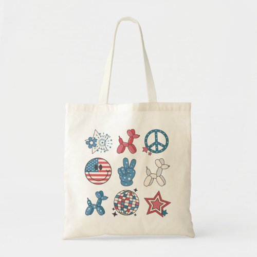 Independence Day 4th Of July Groovy Tote Bag