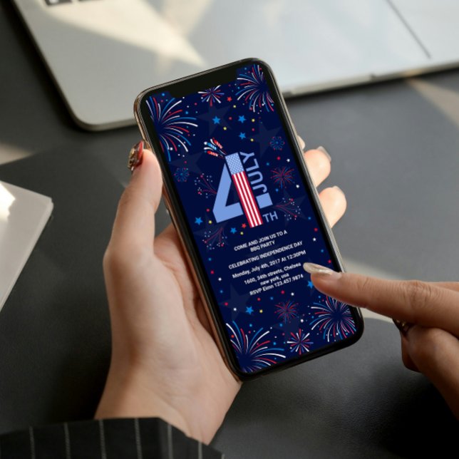  Independence Day 4th of July party fireworks  Invitation (Independence Day 4th of July party fireworks party BBQ )