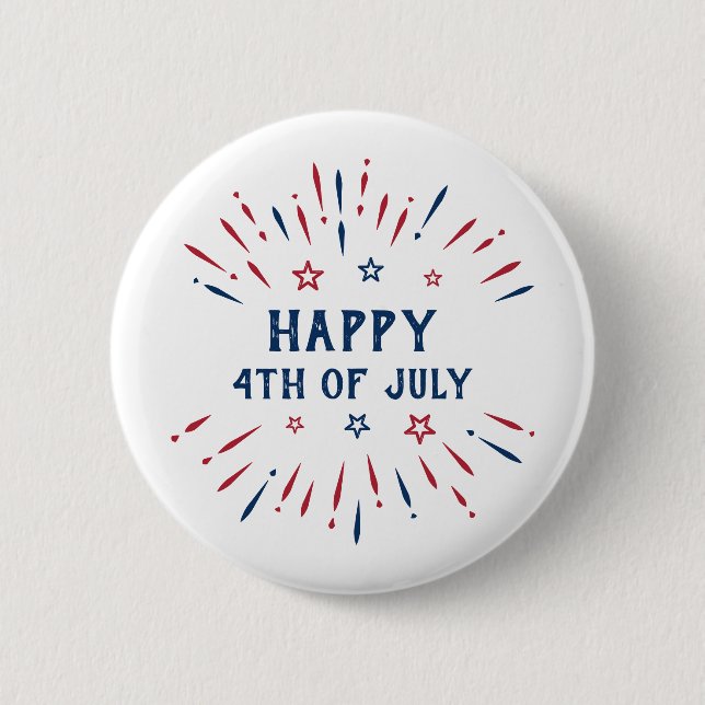 Independence Day 4th Of July Patriotic American Button (Front)