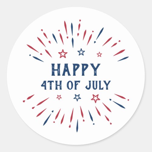 Independence Day 4th Of July Patriotic American Classic Round Sticker