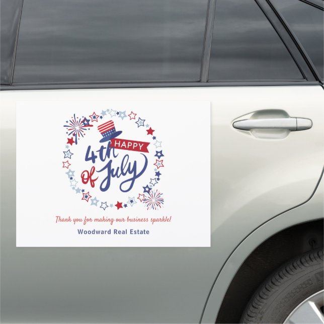 Independence Day 4th of July Real Estate Agent  Car Magnet (In Situ)