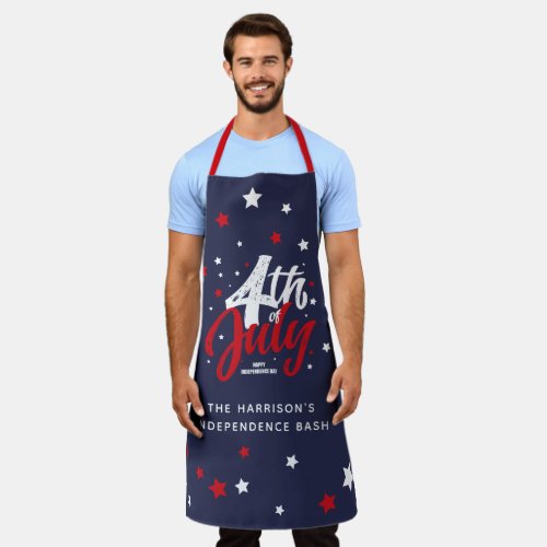 Independence Day 4th Of July Red White Blue Apron