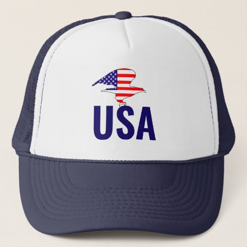 Independence Day 4th of July USA eagle flag visual Trucker Hat