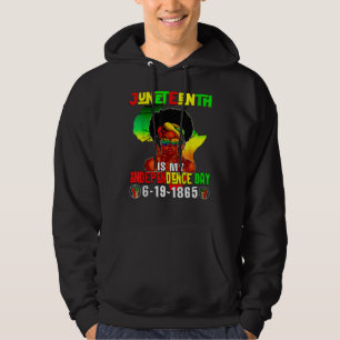 Independence Day Afro Melanin Natural Hair Junetee Hoodie