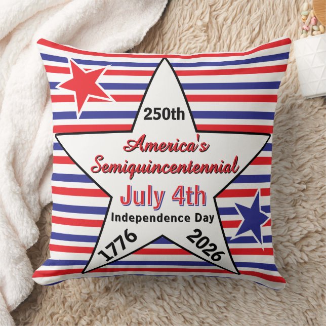 Independence Day America Semiquincentennial 250 Throw Pillow (Blanket)