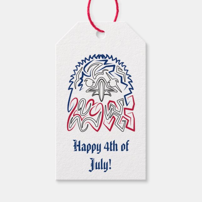 Independence Day American Eagle Gift Tags (Front)