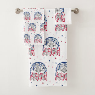 Independence Day American Eagle Stars Bath Towel Set