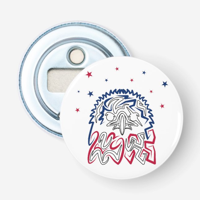 Independence Day American Eagle Stars Bottle Opener (Front)