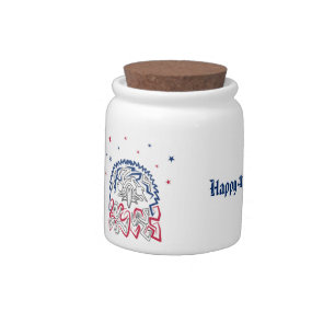 Independence Day American Eagle Stars Candy Jar