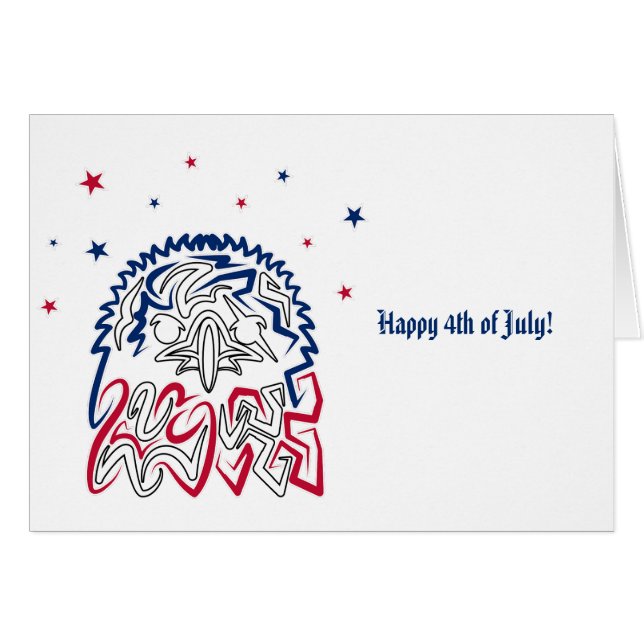 Independence Day American Eagle Stars Cards (Front Horizontal)