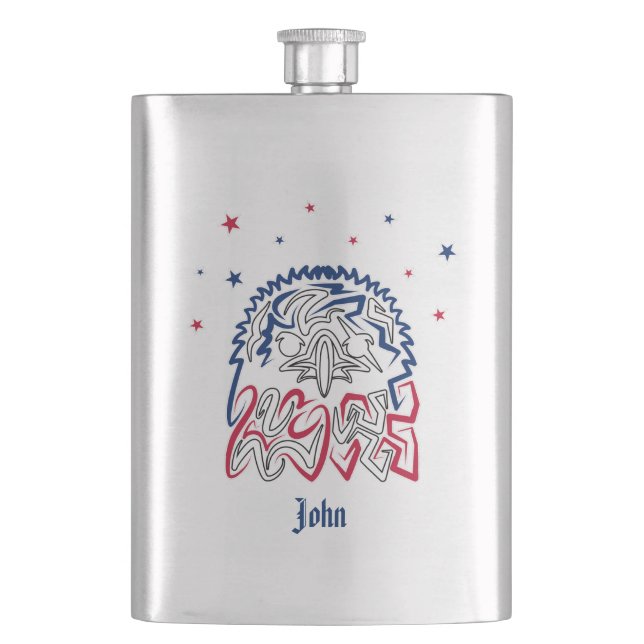Independence Day American Eagle Stars Flask (Front)