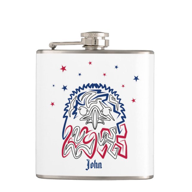 Independence Day American Eagle Stars Flask (Front)