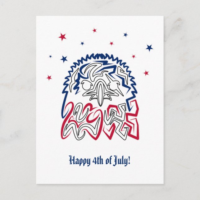 Independence Day American Eagle Stars Postcard (Front)