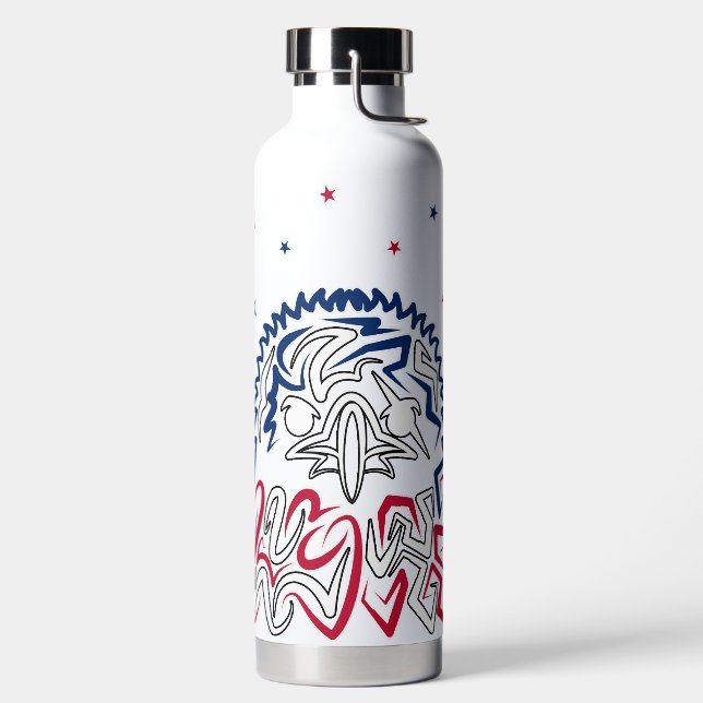 Independence Day American Eagle Stars Water Bottle (Left)