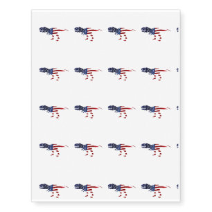 Independence Day - American Flag T-Rex Dinosaur Temporary Tattoos