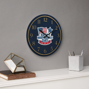 Independence Day American Flag Wall Clock