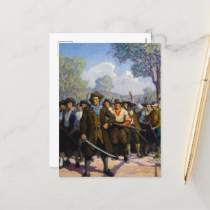 Independence Day, At Concord Bridge by N.C. Wyeth Holiday Postcard