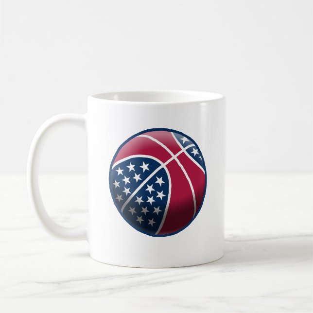 Independence Day Basketball Coffee Mug (Left)