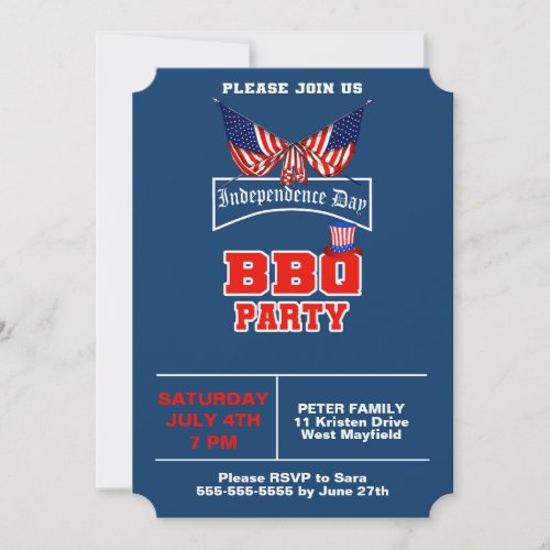 Independence Day BBQ Party Invitation