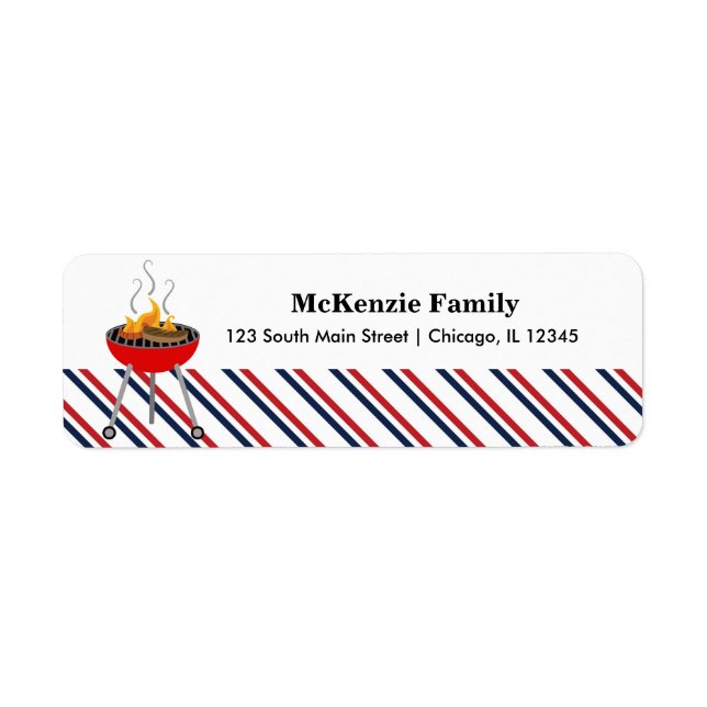 Independence day BBQ party Label (Front)