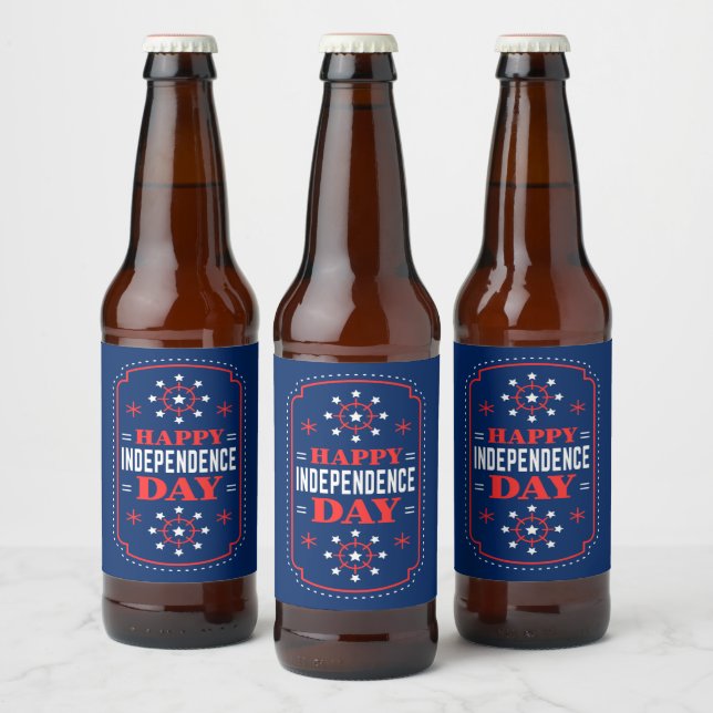 Independence Day Blue Beer Label Set (Bottles)
