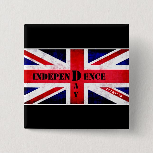 Independence Day Brexit Custom Date 26/06/2016 Button (Front)