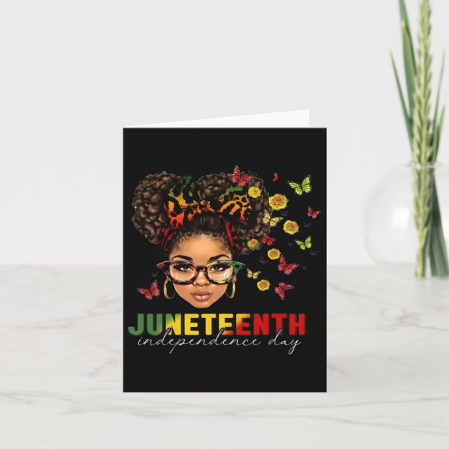 Independence Day Bun Black Women 2023  Card (Front)