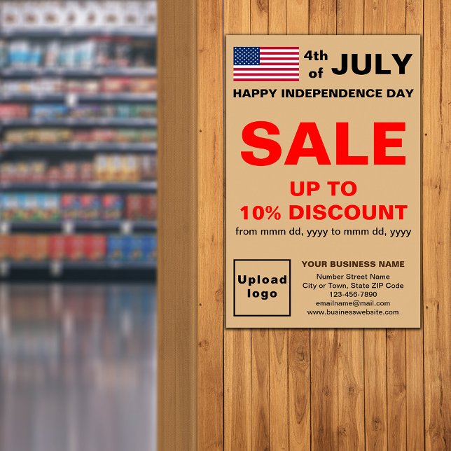 Independence Day Business Sale Light Brown Poster (Creator Uploaded)