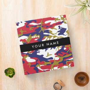 Independence day Camouflage Your name Personalize 3 Ring Binder