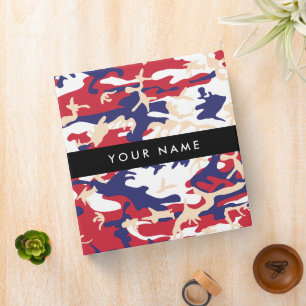 Independence day Camouflage Your name Personalize 3 Ring Binder