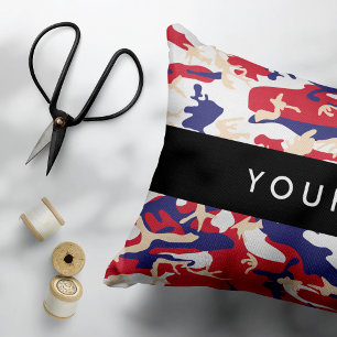 Independence day Camouflage Your name Personalize Accent Pillow