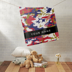 Independence day Camouflage Your name Personalize Baby Blanket