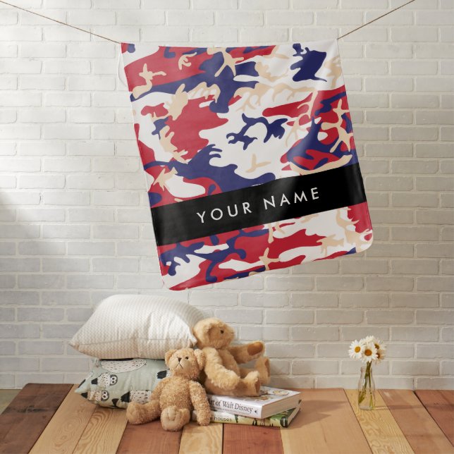Independence day Camouflage Your name Personalize Baby Blanket (In Situ)