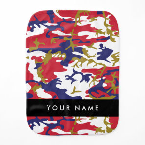 Independence day Camouflage Your name Personalize Baby Burp Cloth