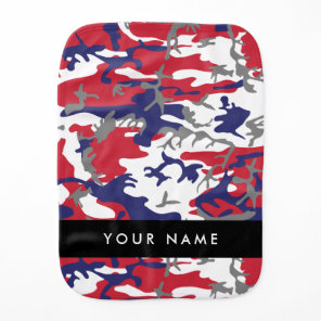 Independence day Camouflage Your name Personalize Baby Burp Cloth