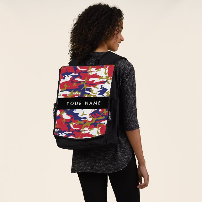 Independence day Camouflage Your name Personalize Backpack (Worn)