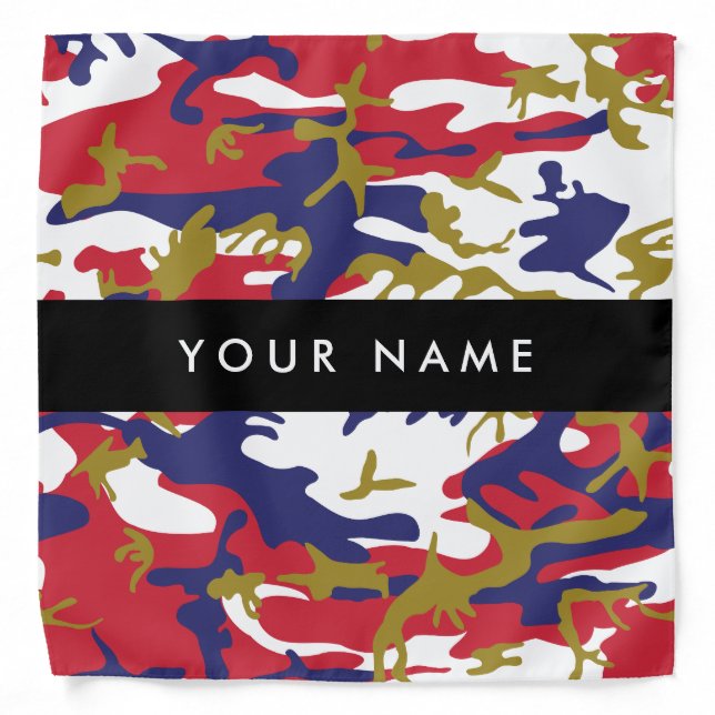 Independence day Camouflage Your name Personalize Bandana (Front)