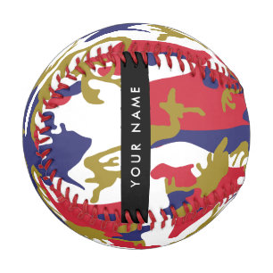 Independence day Camouflage Your name Personalize Baseball